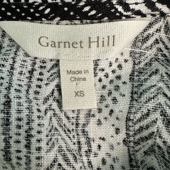 Garnet Hill‎ 100% Linen Boho Print Market Dress Relax Fit size XS - Picture 10 of 11